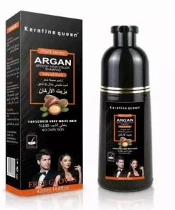 شامپو رنگ مو مشکی طبیعی آرگان کراتینه کویین Queen