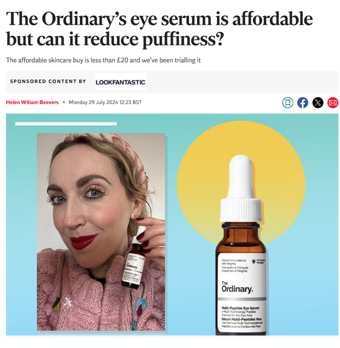 نظر کابران در مورد سرم جوانساز دور چشم اوردینری مولتی پپتید The Ordinary